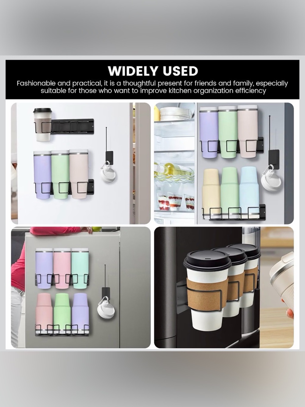✴️New✴️ Magnetic Cup Storage Rack, Versatile Water Bottle Organizer for Fridge